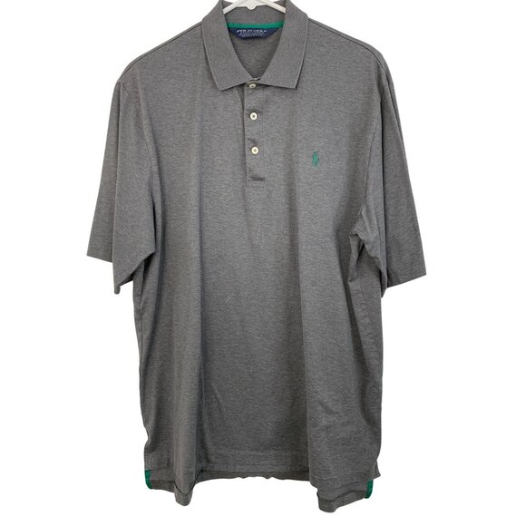 Polo Golf Ralph Lauren Mens Black Polo Shirt Shadow Creek Las Vegas Size L 8843 - Picture 1 of 10